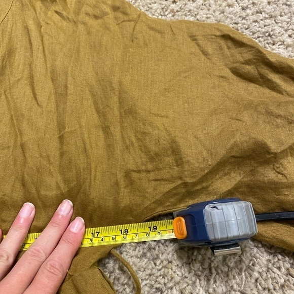 Banana Republic Women’s Linen Balloon Sleeve Button Down Mini Dress Green Size 8 - Picture 7 of 11